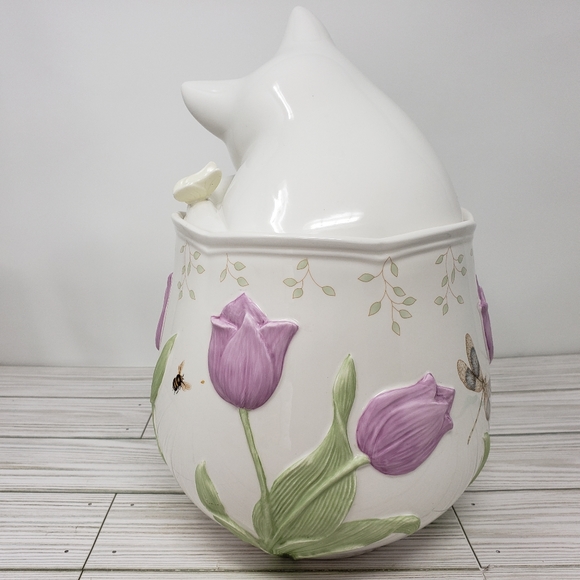 Lenox Butterfly Meadow Kitten Kitty Cat Cookie Jar - Picture 4 of 16